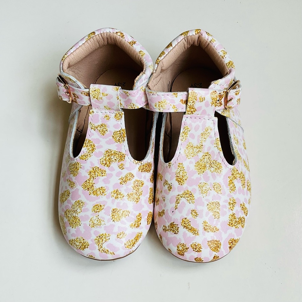 NWOT Monkey Feet Pink/Gold Shoes